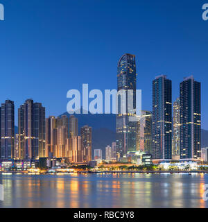 Skyline of Tsuen Wan with Nina Tower, Tsuen Wan, Hong Kong, China Stock Photo