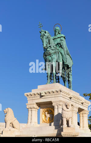 Statue of St Istvan at Fisherman‰Ûªs Bastion, Budapest, Hungary Stock Photo