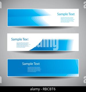 Set of Three Colorful Modern Styled Creative Headers or Banner Designs with Abstract Pattern - Illustration in Freely Scalable and Editable Vector Stock Vector