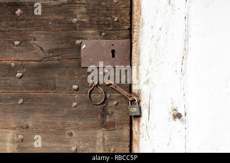 The door of a building in the so called Row of Wine Cellars open-air museum in Cak, Hungary Stock Photo