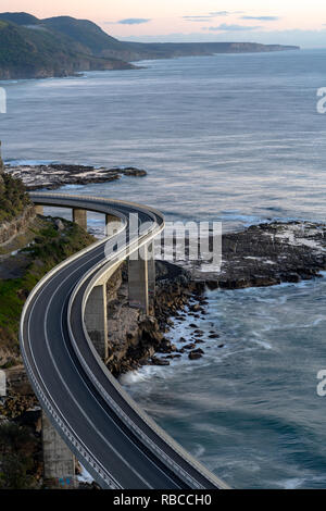 The Sea Cliff Bridge is a balanced cantilever bridge located in the northern Illawarra region of New South Wales, Australia Stock Photo