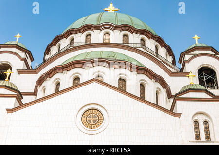 Belgrade, Serbia - June 09, 2013: Famous Saint Sava church exterior facade architecture in Belgrade, Serbia Stock Photo