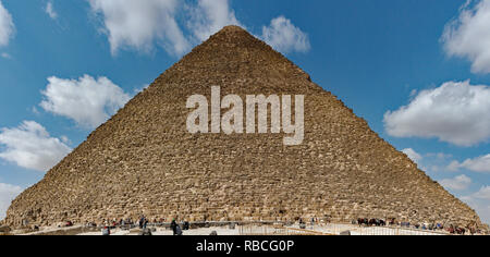 Pano-stitch of The Great Pyramid of Khafre in Giza, Egypt Stock Photo
