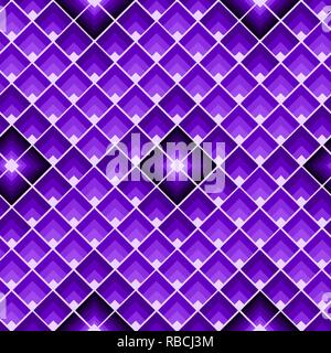 Rhomb pattern in ultraviolet color. Geometric seamless texture in shades of purple colour Stock Vector