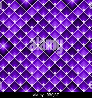 Rhomb pattern in ultraviolet color. Geometric seamless texture in shades of purple colour Stock Vector