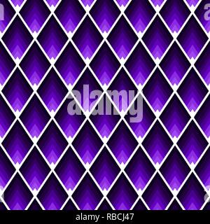 Rhomb pattern in ultraviolet color. Geometric seamless texture in shades of purple colour Stock Vector