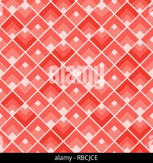 Abstract geometric pattern. Rectangles repeat. Coral colored squares tile Stock Vector