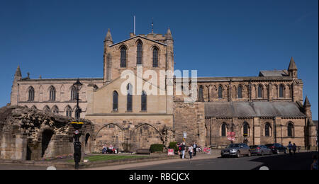 Landscape view of Hexham Abbey Stock Photo