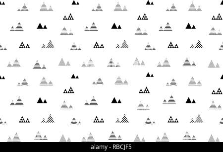 Triangles and pyramids seamless pattern. Abstract geometric repeat Stock Vector