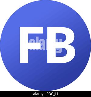 White Fb text on a blue circle icon Stock Vector