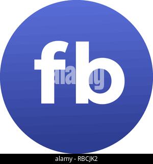 Modern social media blue icon isolated on white background Stock Vector