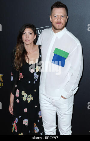 (FILE) Imagine Dragons' Dan Reynolds and Wife Aja Reconcile Nearly One Year After Split. Dan Reynolds and his wife Aja Volkman are giving their marriage another shot! The 31-year-old Imagine Dragon frontman’s wife took to Instagram on Tuesday (January 8) to share a shot of him sitting at their kitchen counter while announcing that they are “rebuilding” their marriage. BEVERLY HILLS, LOS ANGELES, CA, USA - NOVEMBER 04: Aja Volkman and husband/singer Dan Reynolds arrive at the 22nd Annual Hollywood Film Awards held at The Beverly Hilton Hotel on November 4, 2018 in Beverly Hills, Los Angeles, Ca Stock Photo