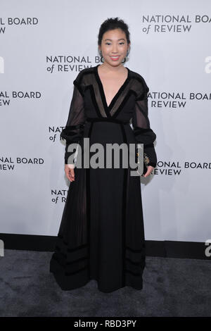 New York, USA. 8th Jan 2019. Awkwafina attends the 2019 National Board Of Review Gala at Cipriani 42nd Street on January 08, 2019 in New York City. Credit: Erik Pendzich/Alamy Live News Stock Photo