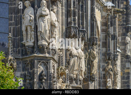 Outside sculptures, cathedral, Aachen, North Rhine-Westphalia, Germany, Aussenskulpturen, Dom, Nordrhein-Westfalen, Deutschland Stock Photo