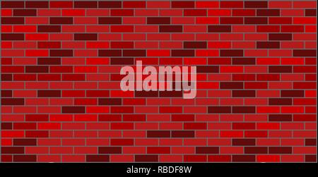 Dark red brown brick wall texture background graphic design with copy space for text. Stock Vector