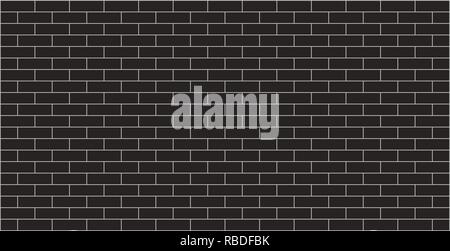 Black brick wall texture graphic design with copy space for text. Stock Vector