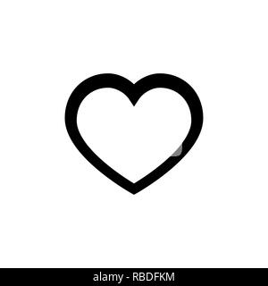 Heart line icon on white background Stock Vector
