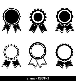 Set of medals icons with ribbon Stock Vector
