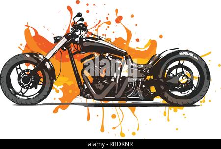 Artistic stylized motorcycle racer in motion. Vector illustration Stock Vector
