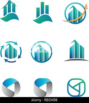 accounting, finance, business logo set vector illustrated, icon isolated elements Stock Vector