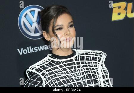 Bumblebee Premiere held at the TCL Chinese Theatre in Los Angeles, California.  Featuring: Hailee Steinfeld Where: Los Angeles, California, United States When: 09 Dec 2018 Credit: Adriana M. Barraza/WENN.com Stock Photo