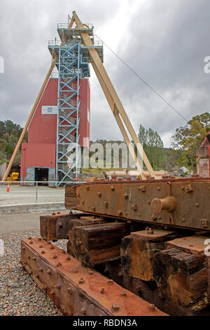 Header at the former Beaconsfield gold mine Stock Photo