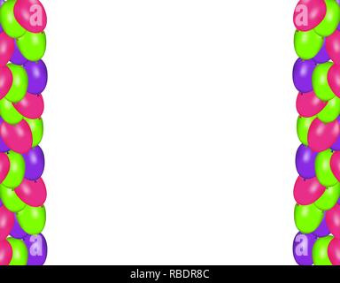Color composition of vector realistic balloons isolated on white background. Balloons isolated. For Birthday greeting cards or other designs Stock Vector