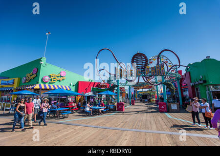 Pacific Park. Santa Monica Pier. Stock Photo