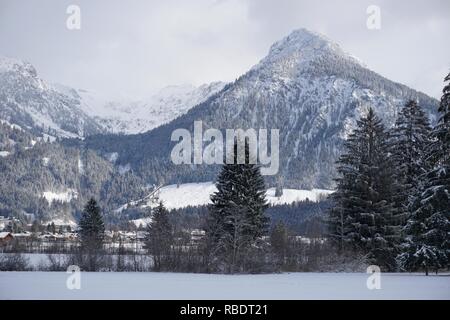 Oberstdorf, Allgäu in winter cold and snow Stock Photo