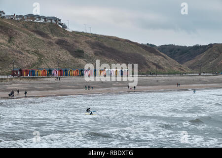 Beach Huts, Saltburn-by-the-Sea Stock Photo