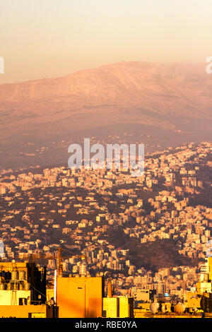 Beautiful view of the city of Beirut and the mountains around. Beirut, Lebanon Stock Photo