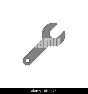 Vector illustration icon concept of spanner. Colored and color outlines. Stock Vector