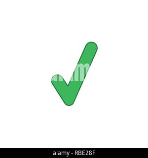 Vector illustration icon concept of check mark. Colored and color outlines. Stock Vector