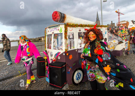 Carnival parade in Maastricht, Netherlands, on carnival Sunday, with hundreds of participants and thousands of spectators, Maastricht is the stronghol Stock Photo