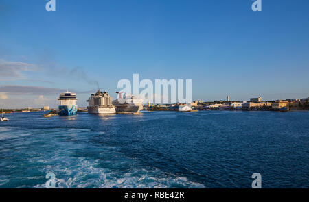 Three Cruise Ships Stock Photo