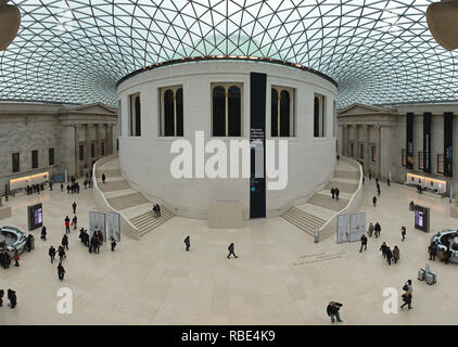 LONDON, UNITED KINGDOM - JANUARY 28: British Museum Great Court on JANUARY 28, 2013. Interior view of Great Court in British Museum in London, United  Stock Photo