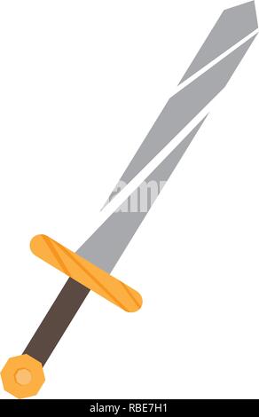 Isolated pixelated sword icon. Vector illustration design Stock Vector