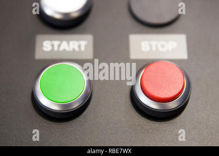Start and stop green and red buttons Stock Photo