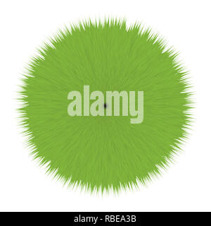 Green Fluffy Hair Pom, 3D illustration Stock Photo