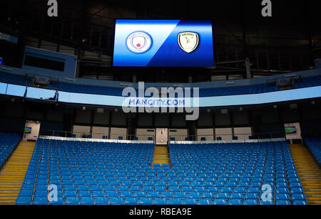 Seats inside Etihad Stadium Manchester CIty Football Club ...