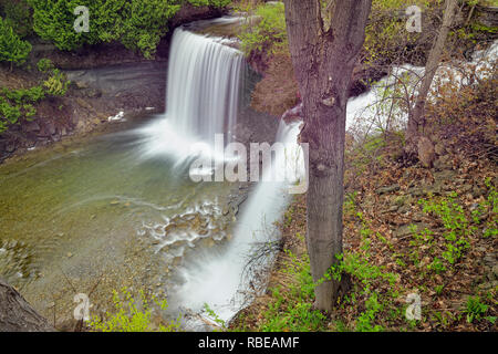 Kagawong River and Bridal Veil Falls, Kagawong, Ontario, Canada Stock Photo