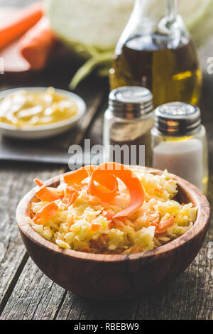 Bowl of coleslaw. Vegetable salad. Stock Photo