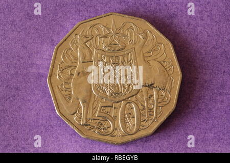 Australian 50 cent coin Stock Photo