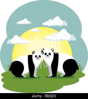 Bears in jungle scene illustration Stock Vector Image & Art - Alamy