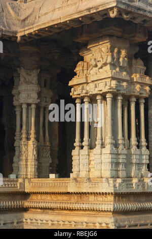 Musical pillars at Vittala Temple at Hampi, Karnataka, India Stock Photo