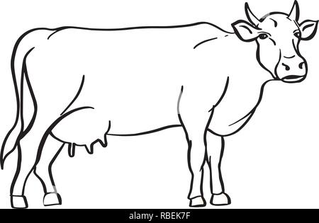 Animal outline for cow illustration Stock Vector Art & Illustration ...