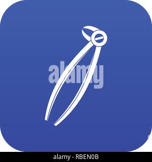 Tooth dentist forceps icon digital blue Stock Vector