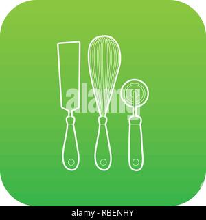 Kitchenware icon green vector Stock Vector