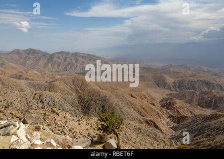 View of the Coachella Valley from Keys View in the Joshua Tree National Park, California, United States. Stock Photo