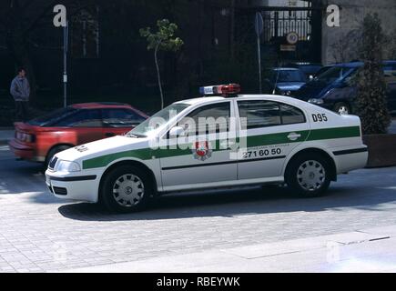 Police car in Vilnius , Lithuania Stock Photo